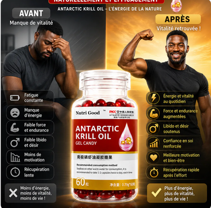 Bonbons gélifiés à l'huile de krill antarctique 100 % pure et de qualité supérieure