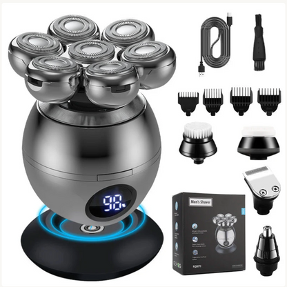 Kit de rasoir flottant 7D | Multifonction 5-en-1⚡ Recharge sans fil + indicateur de batterie LED🚿 Utilisation sur peau sèche ou humide · Lavable🪐 Pratique pour les déplacements