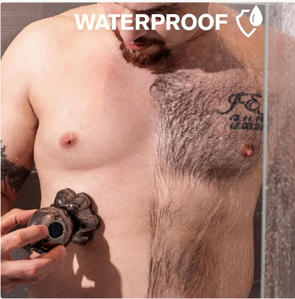 Kit de rasoir flottant 7D | Multifonction 5-en-1⚡ Recharge sans fil + indicateur de batterie LED🚿 Utilisation sur peau sèche ou humide · Lavable🪐 Pratique pour les déplacements