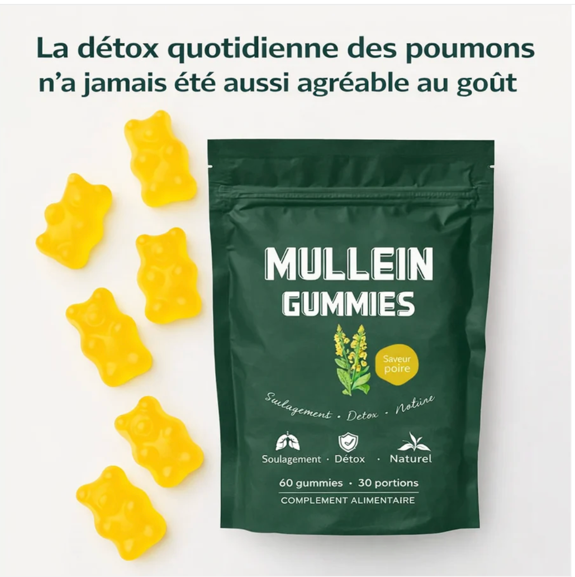 Mullein Gummies -complément alimentaire à base de plantes