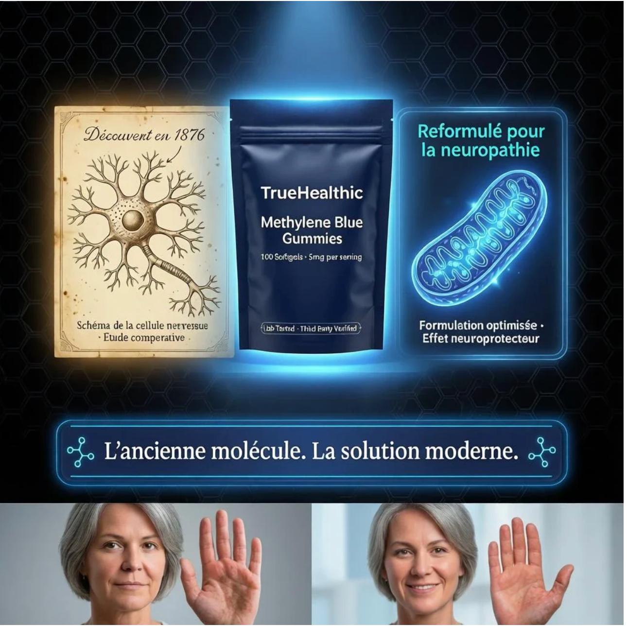 Gummies au bleu de méthylène - Soutien Confort Nerveux