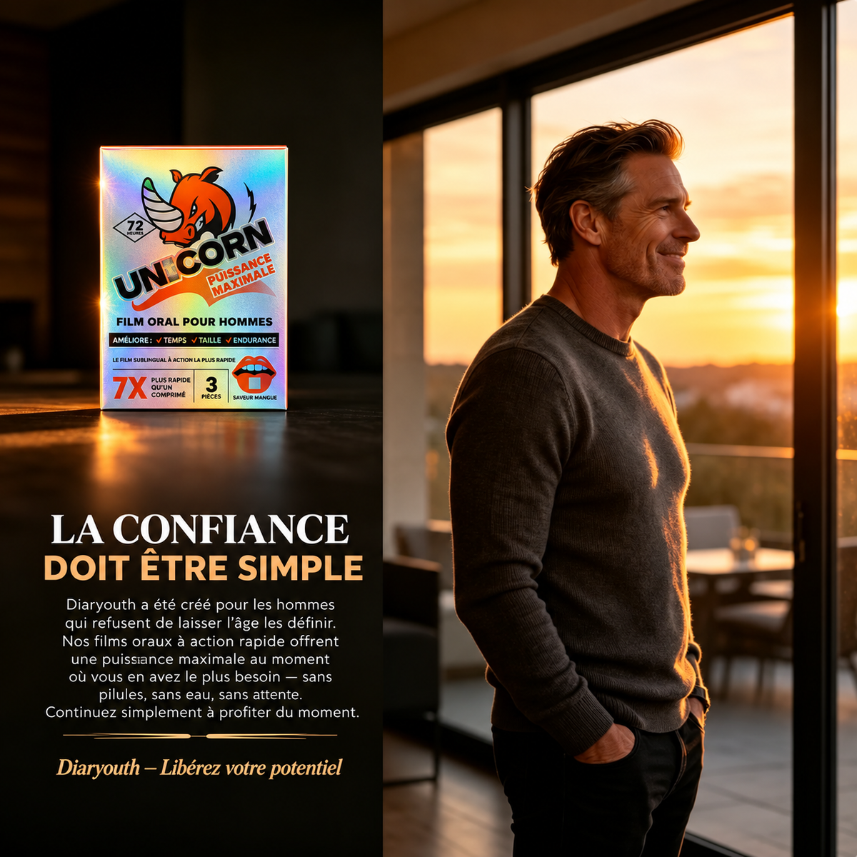 Soutien rapide des performances masculines | 100 % naturel, conforme aux normes FDA, GMP et Halal