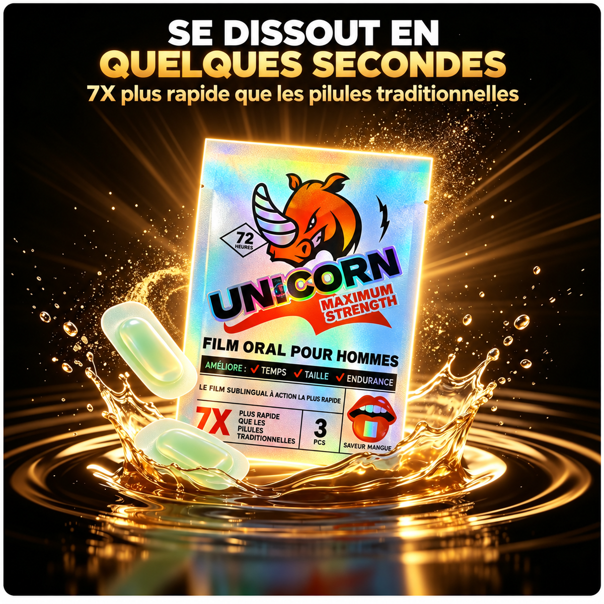 Soutien rapide des performances masculines | 100 % naturel, conforme aux normes FDA, GMP et Halal
