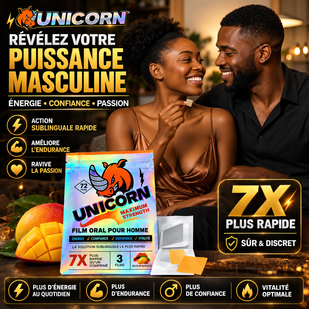 Soutien rapide des performances masculines | 100 % naturel, conforme aux normes FDA, GMP et Halal