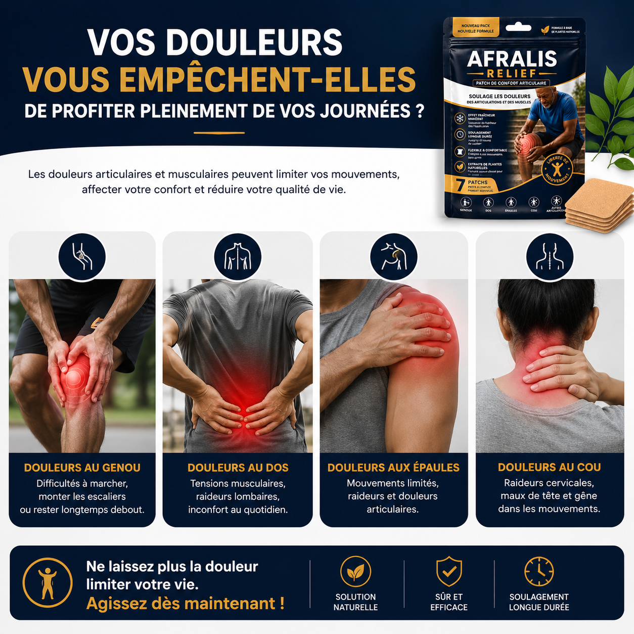AFRALIS RELIEF – Patch Chauffant Muscles & Articulations