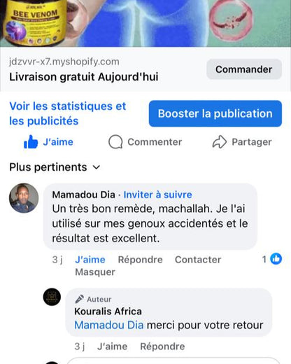 Venin d’abeilles ™️Crème de Traitement de l’Arthrite, de l’Arthrose et des Douleurs Articulaires !